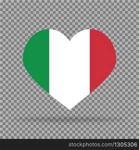 Italy heart sign against virus. Pray together. Italian icon style with shadow. Vector EPS 10