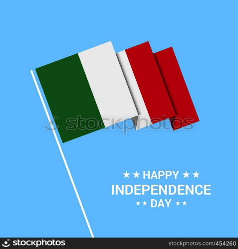 Italy Independence day typographic design with flag vector