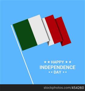 Italy Independence day typographic design with flag vector