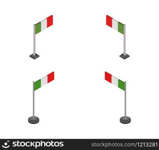 Italy isometric flag