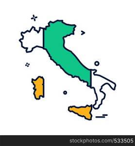Italy map icon design vector