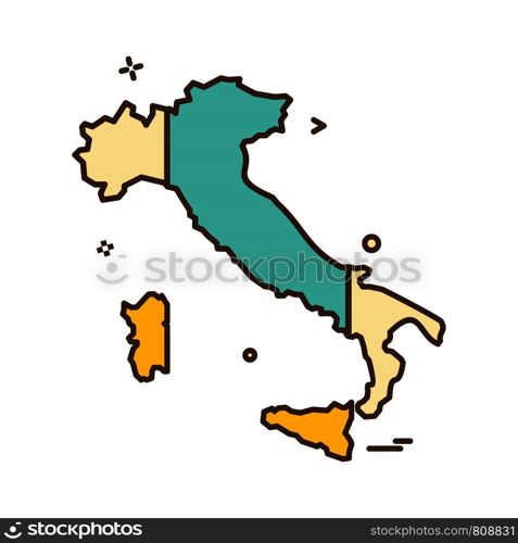 Italy map icon design vector