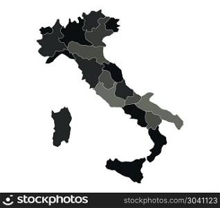 Italy map with regions