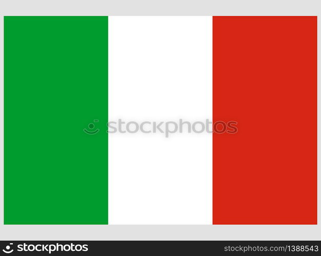 Italy National flag. original color and proportion. Simply vector illustration background, from all world countries flag set for design, education, icon, icon, isolated object and symbol for data visualisation