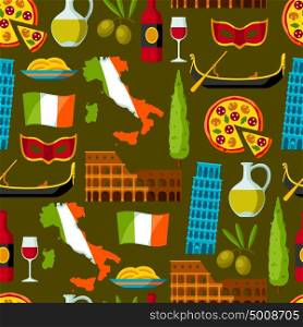 Italy seamless pattern. Italian symbols and objects. Italy seamless pattern. Italian symbols and objects.