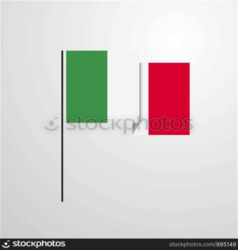 Italy waving Flag design vector