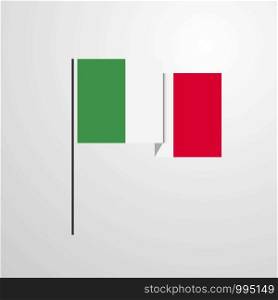 Italy waving Flag design vector