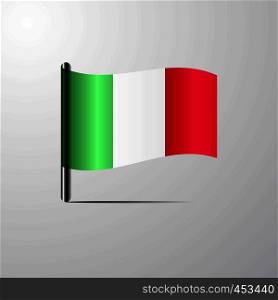 Italy waving Shiny Flag design vector