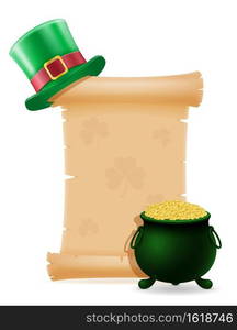 items and attributes of the national holiday of saint patrick vector illustration isolated on white background