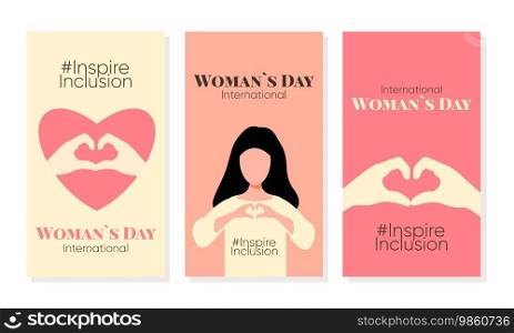 IWD Inspire Inclusion 2024 set of card. International Women s Day. IWD Inspire Inclusion 2024 set of card