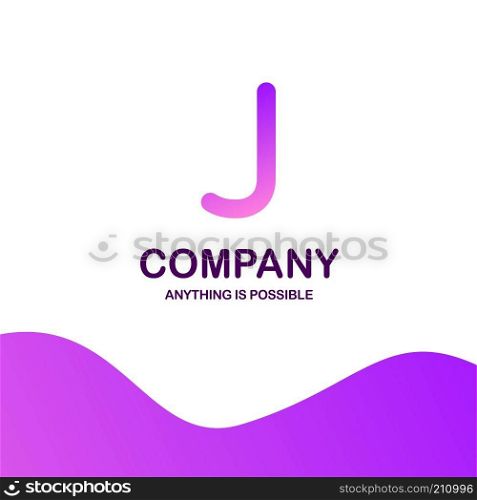 J company logo design with purple theme vector
