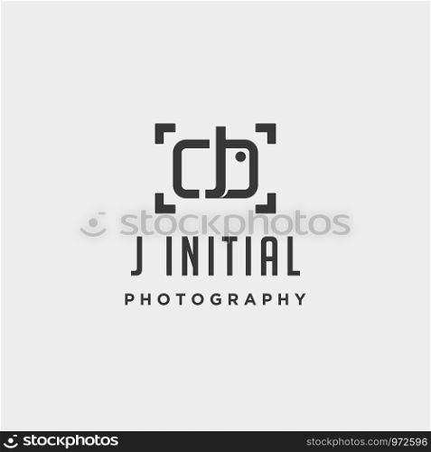 j initial photography logo template vector design icon element. j initial photography logo template vector design