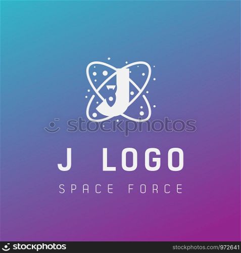 j initial space force logo design galaxy rocket vector in gradient background - vector. j initial space force logo design galaxy rocket vector in gradient background