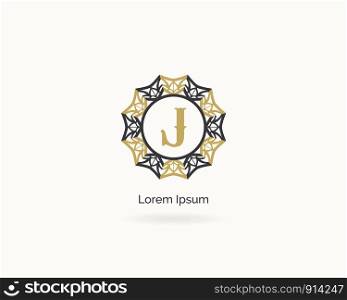 J letter logo design. Luxury letter j monogram. Hotel and boutique logo.