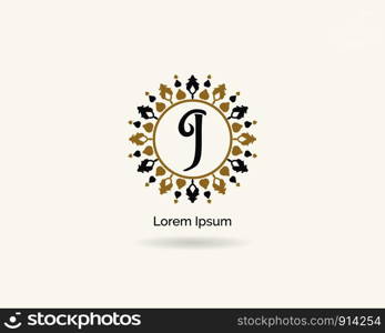 J letter logo design. Luxury letter j monogram. Hotel and boutique logo.