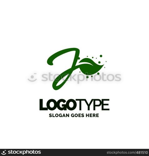 J logo with Leaf Element. Nature Leaf logo designs, Simple leaf logo symbol. Natural, eco food. Organic food badges in vector. Vector logos. Natural logos with leaves. Creative Green Natural Logo template.