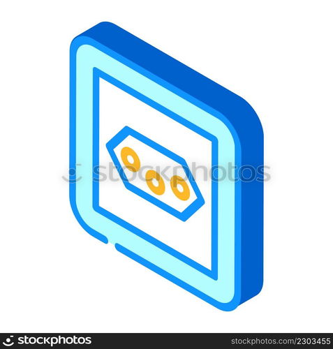 j type socket isometric icon vector. j type socket sign. isolated symbol illustration. j type socket isometric icon vector illustration