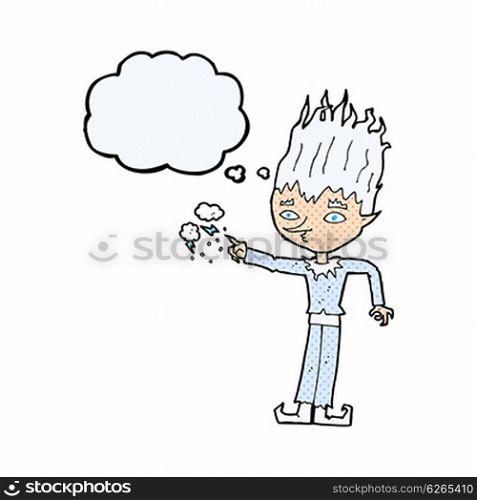 jack frost cartoon with thought bubble