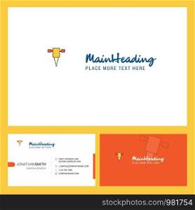 Jack hammer Logo design with Tagline & Front and Back Busienss Card Template. Vector Creative Design