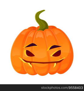 Jack-o-lantern pumpkin face expression. Halloween party pumpkin carving. Stock vector illustration isolated on white background in cartoon style.. Jack-o-lantern pumpkin face expression. Halloween party pumpkin carving.