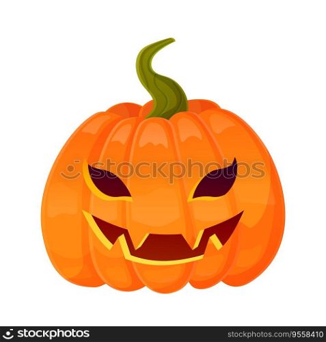 Jack-o-lantern pumpkin face expression. Halloween party pumpkin carving. Stock vector illustration isolated on white background in cartoon style.. Jack-o-lantern pumpkin face expression. Halloween party pumpkin carving.