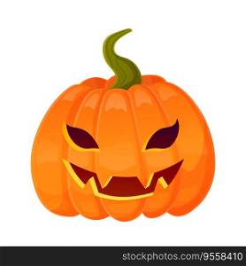 Jack-o-lantern pumpkin face expression. Halloween party pumpkin carving. Stock vector illustration isolated on white background in cartoon style.. Jack-o-lantern pumpkin face expression. Halloween party pumpkin carving.