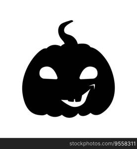 Jack-o-lantern pumpkin face expression silhouette. Halloween party pumpkin carving. Stock vector illustration isolated on white background in flat style.