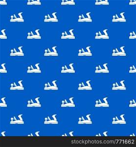 Jack plane pattern repeat seamless in blue color for any design. Vector geometric illustration. Jack plane pattern seamless blue