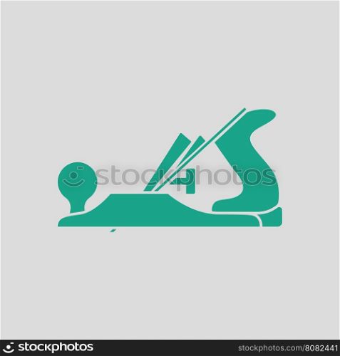 Jack-plane tool icon. Gray background with green. Vector illustration.