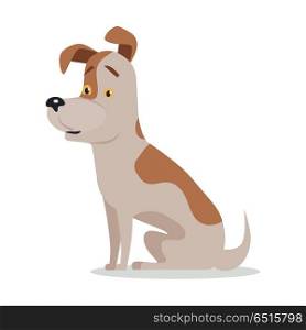 Jack Russell Terrier Dog Breed Isolated on White. Jack Russell Terrier dog breed isolated on white. Parson Russell Terrier. Sturdy, tough, and tenacious working dog. Cartoon puppy. Home pet. Child fun pattern icon. Vector illustration