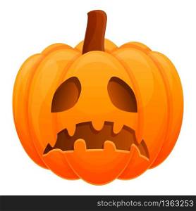 Jack sad pumpkin icon. Cartoon of jack sad pumpkin vector icon for web design isolated on white background. Jack sad pumpkin icon, cartoon style