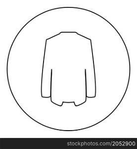 Jacket coat icon in circle round black color vector illustration image outline contour line thin style simple. Jacket coat icon in circle round black color vector illustration image outline contour line thin style