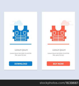 Jacket, Life, Safety  Blue and Red Download and Buy Now web Widget Card Template