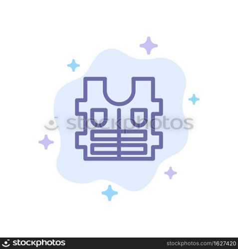 Jacket, Life, Safety Blue Icon on Abstract Cloud Background