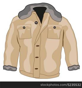 Jacket male winter. Warm male jacket of the sand colour