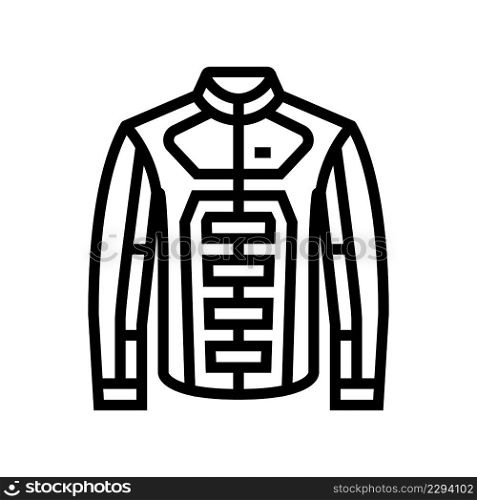 jacket motorcycle line icon vector. jacket motorcycle sign. isolated contour symbol black illustration. jacket motorcycle line icon vector illustration