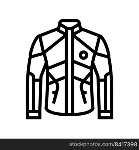 jacket motorcycle line icon vector. jacket motorcycle sign. isolated contour symbol black illustration. jacket motorcycle line icon vector illustration