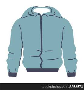 Jacket or sweater, isolated winter clothes for men and women. Outerwear for active use, windproof and waterproof clothing for outdoors activities. Stylish apparel and outfit. Vector in flat style. Clothing for winter and autumn, jacket or sweater