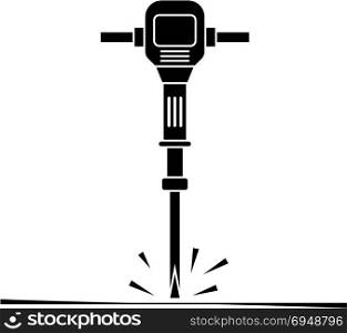 Jackhammer Icon, Tool Icon Vector Art Illustration