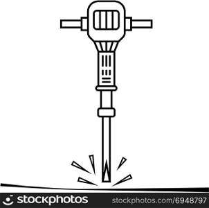 Jackhammer Icon, Tool Icon Vector Art Illustration