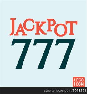 Jackpot 777 icon. Jackpot icon. Jackpot logo. Jackpot symbol. Jackpot 777 icon isolated minimal design. Casino icon. Vector illustration.
