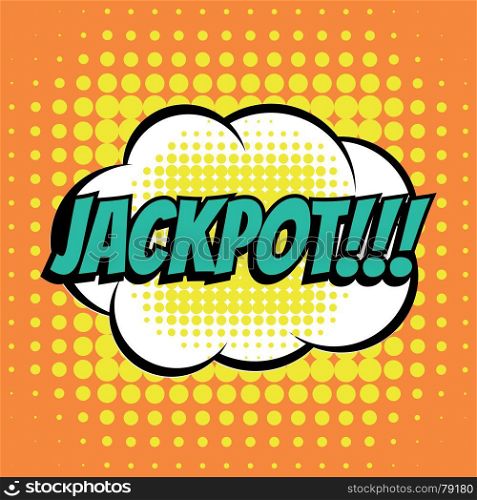 Jackpot comic book bubble text retro style