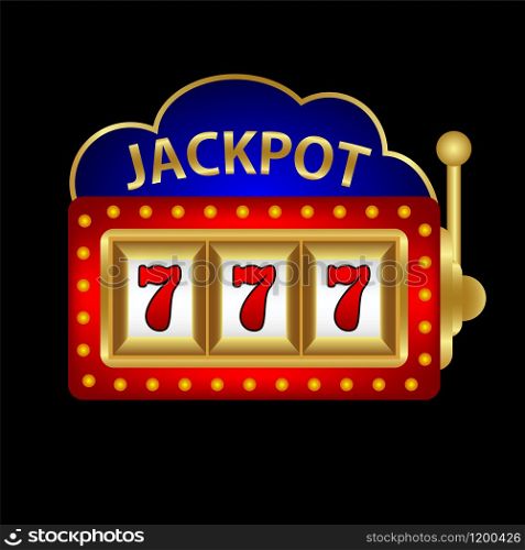 jackpot on a slot machine vector illustration. jackpot on a slot machine