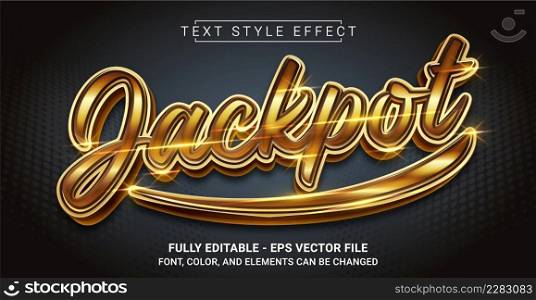 Jackpot Text Style Effect. Graphic Design Element.