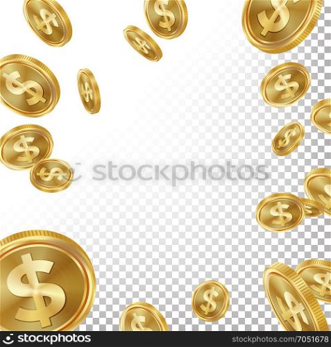 Jackpot Winner Background Vector. Falling Explosion Gold Coins Illustration. For Online Casino, Card Games, Poker, Roulette. Transparent. Jackpot Winner Background Vector. Falling Explosion Gold Coins Illustration. For Online Casino