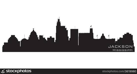 Jackson, Mississippi skyline. Detailed vector silhouette