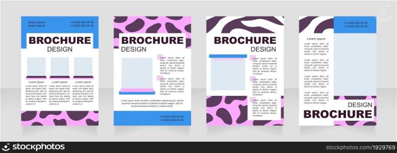 Jaguar and zebra blank brochure layout design. Animal print. Vertical poster template set with empty copy space for text. Premade corporate reports collection. Editable flyer paper pages. Jaguar and zebra blank brochure layout design