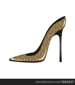 Jaguar elegant fashilonable high heeled women shoe isolated icon. Vector illustration.
