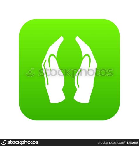 Jainism icon green vector isolated on white background. Jainism icon green vector