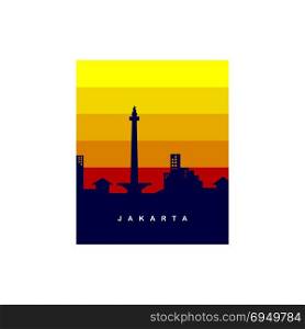 jakarta city logo template. jakarta city indonesia logo template vector art illustration